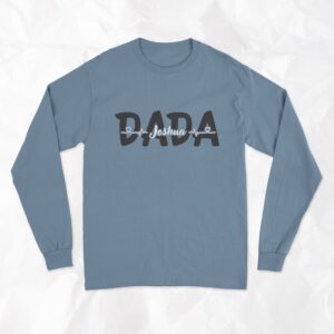 Dada with Child Name - Adult Long Sleeve