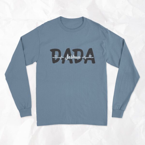 Dada with Child Name - Adult Long Sleeve