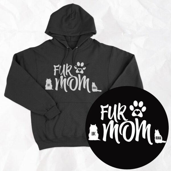 Fur Mom with Pet Names and Outlines - Option to Add Halo for Angel Fur Babies