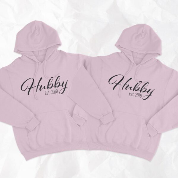 Hubby and Hubby Hoddies With Year of Wedding