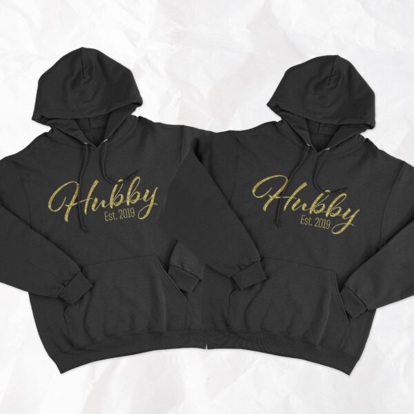 Hubby and Hubby Hoddies With Year of Wedding - Image 2