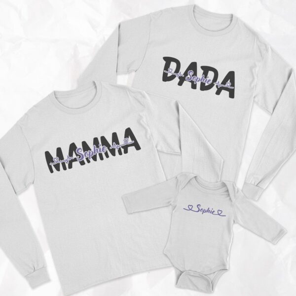 Family Matching Shirts with Child's Name - Long Sleeve