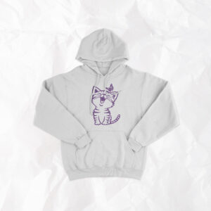Happy Cat and Butterfly - Kids Hoodie