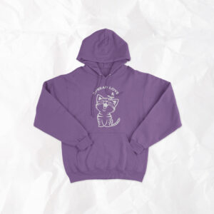 Happy Cat and Butterfly + Writing - Kids Hoodie