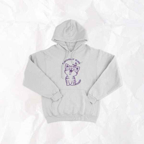Happy Cat and Butterfly + Writing - Kids Hoodie - Image 5