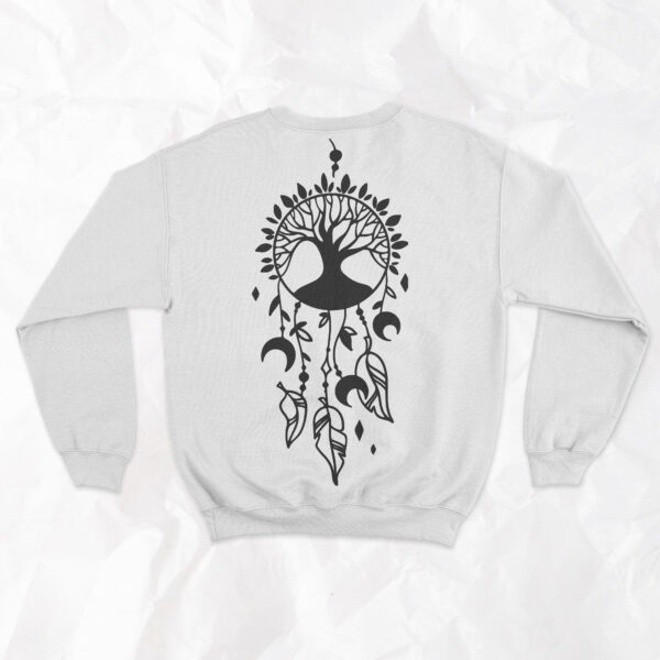 Dreamcatcher (On Back) - Adult Crewneck - Image 2