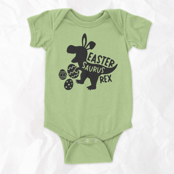 Easter-Saurus-Rex - Short Sleeve Onesie - Image 6
