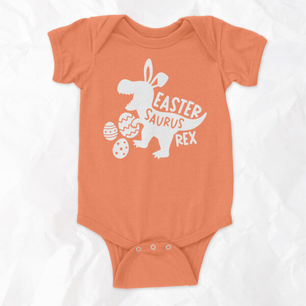 Easter-Saurus-Rex - Short Sleeve Onesie - Image 5