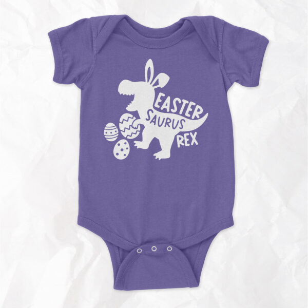 Easter-Saurus-Rex - Short Sleeve Onesie - Image 4