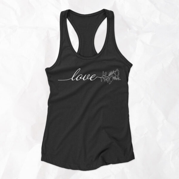Love Flowers - Woman Racerback Tank Top - Image 4