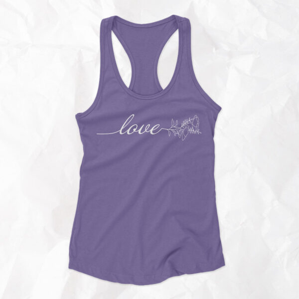 Love Flowers - Woman Racerback Tank Top - Image 3