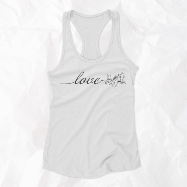 Love Flowers - Woman Racerback Tank Top - Image 2