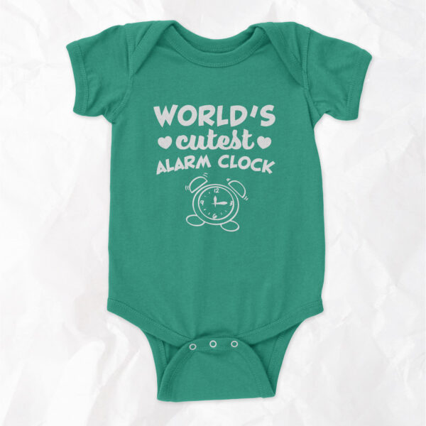 World's Cutest Alarm Clock - Short Sleeve Onesie - Image 4