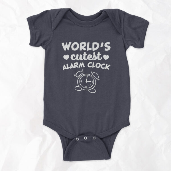 World's Cutest Alarm Clock - Short Sleeve Onesie - Image 3