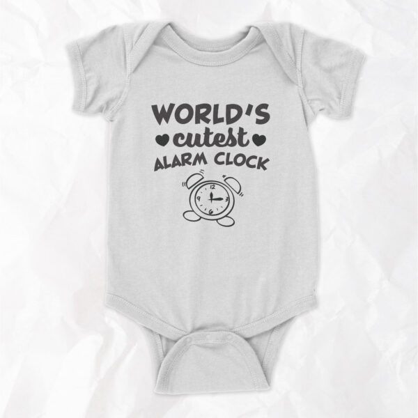 World's Cutest Alarm Clock - Short Sleeve Onesie - Image 2