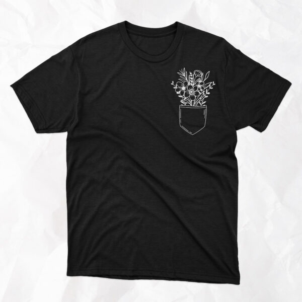 Wildflowers in Pocket - Adult T-Shirt - Image 6