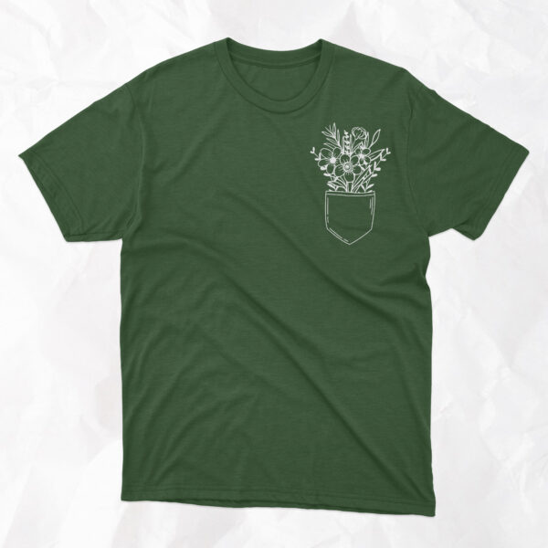 Wildflowers in Pocket - Adult T-Shirt - Image 4