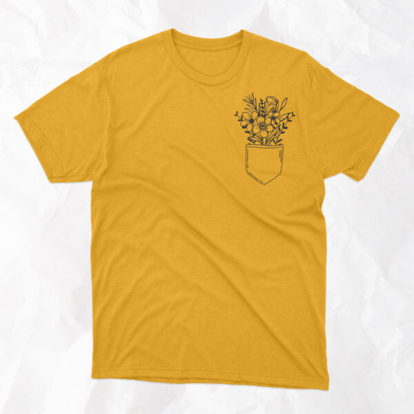 Wildflowers in Pocket - Adult T-Shirt - Image 7
