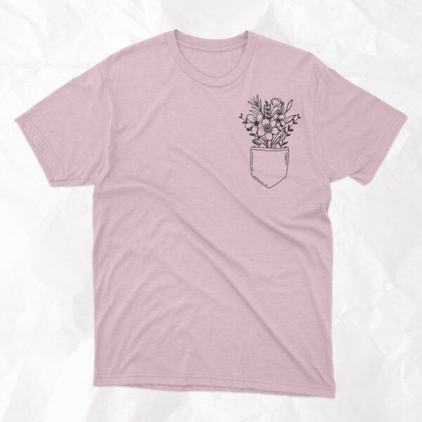 Wildflowers in Pocket - Adult T-Shirt