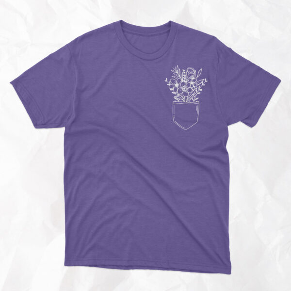 Wildflowers in Pocket - Adult T-Shirt - Image 2