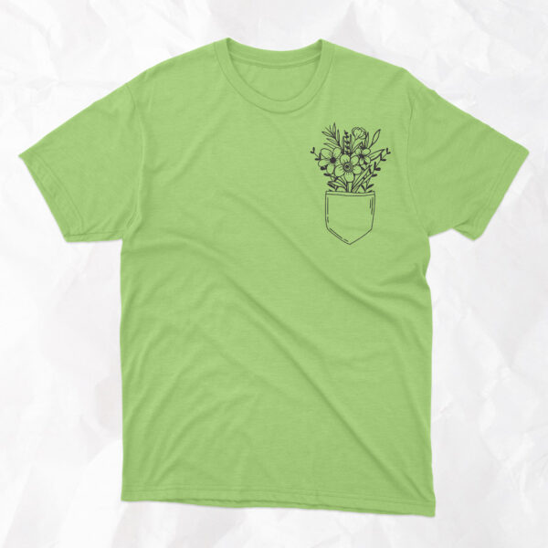 Wildflowers in Pocket - Adult T-Shirt - Image 5
