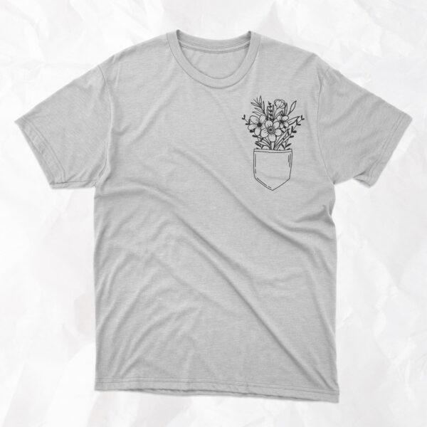 Wildflowers in Pocket - Adult T-Shirt - Image 3