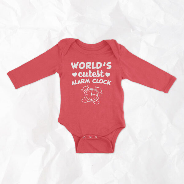 World's Cutest Alarm Clock - Long Sleeve Onesie - Image 3