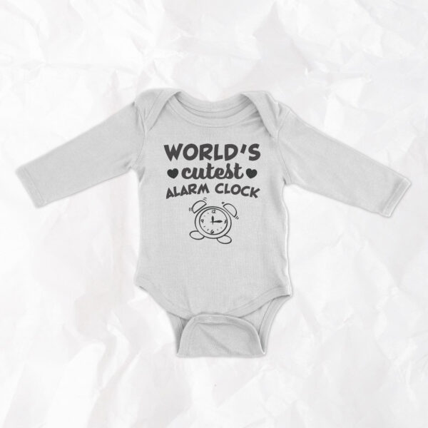World's Cutest Alarm Clock - Long Sleeve Onesie - Image 2