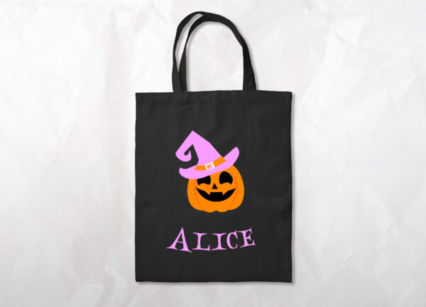 Trick or Treat Bag - Pumpkin with Name - Image 3