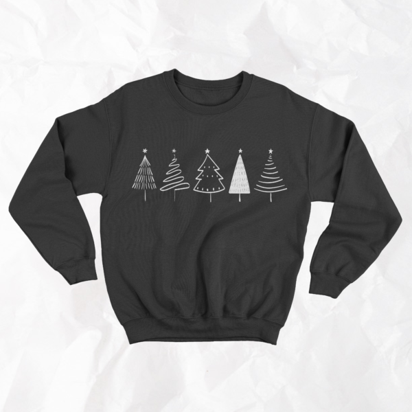 Christmas Trees Outlines - Adult Crewneck - Image 2
