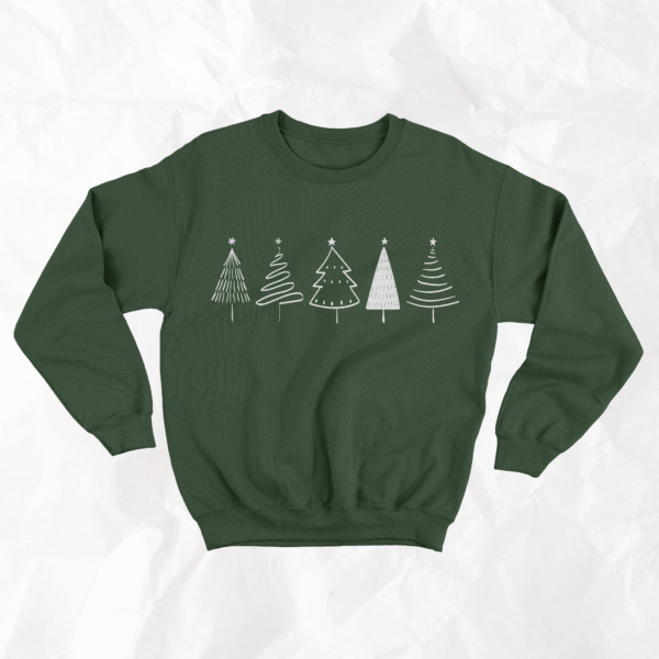 Christmas Trees Outlines - Adult Crewneck - Image 3