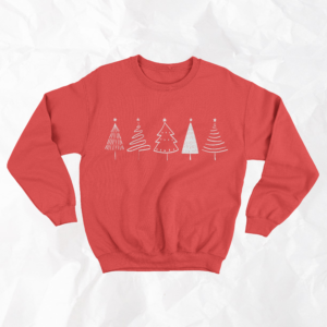 Christmas Trees Outlines - Adult Crewneck