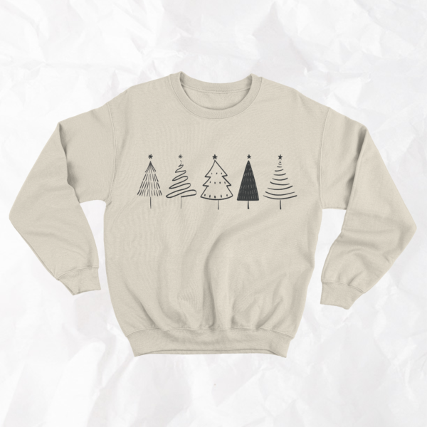 Christmas Trees Outlines - Adult Crewneck - Image 5