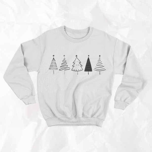 Christmas Trees Outlines - Adult Crewneck - Image 4