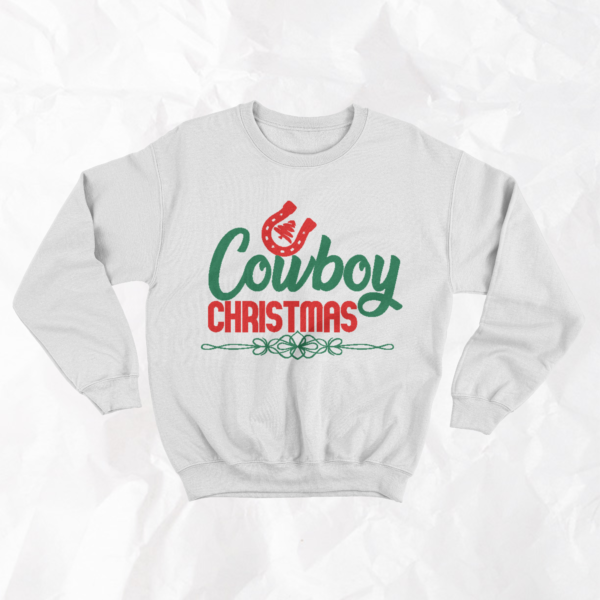 Cowboy Christmas - Adult Crewneck - Image 2