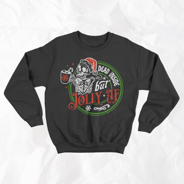 Dead Inside but Jolly - Adult Crewneck - Image 3