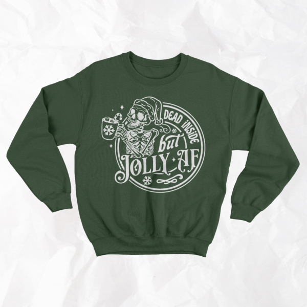 Dead Inside but Jolly - Adult Crewneck - Image 2