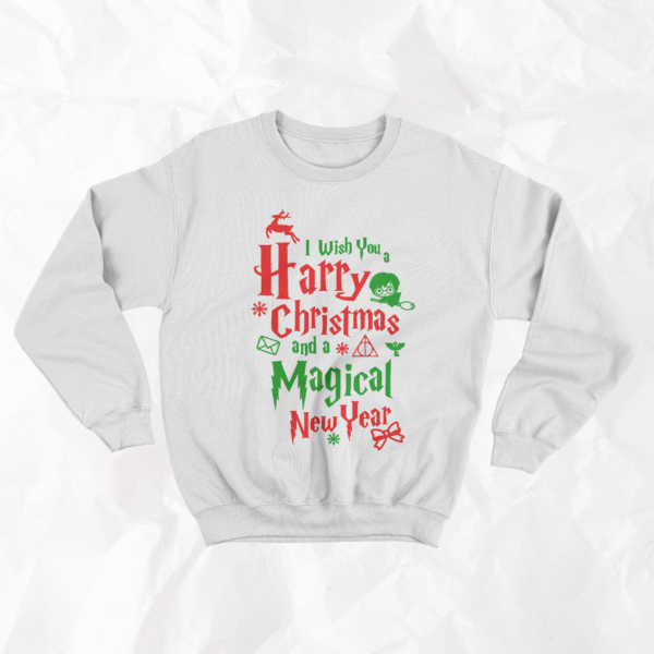I Wish You a Harry Christmas and a Magical New Year - Adult Crewneck - Image 4