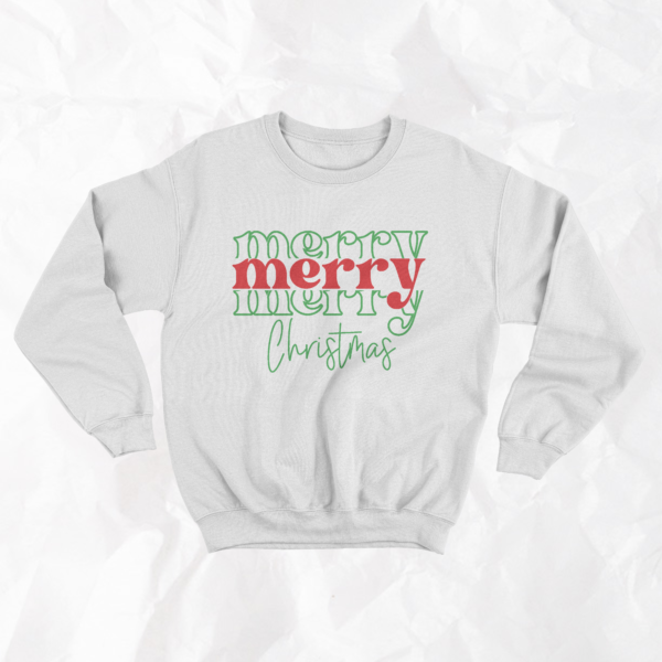 Merry Merry Merry Christmas - Adult Crewneck