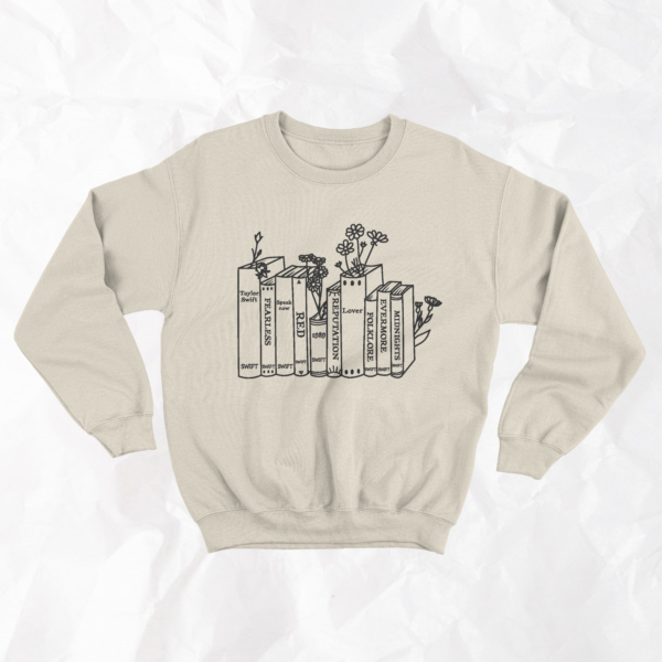Taylor Swift Album Books - Adult Crewneck - Image 2