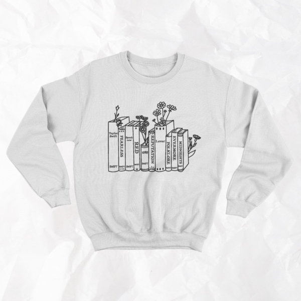 Taylor Swift Album Books - Adult Crewneck - Image 4