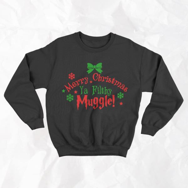 Merry Christmas Ya Filthy Muggle - Adult Crewneck - Image 2