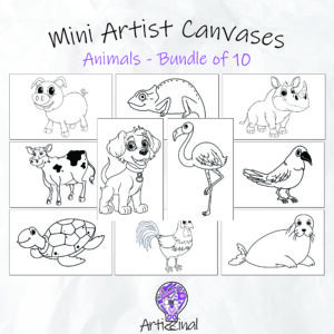 Mini Artist Canvases - Bundle of 10 - Animals