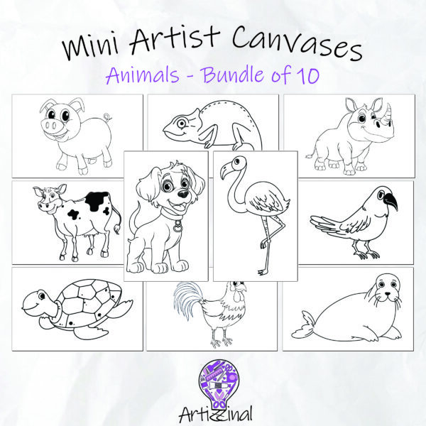 Mini Artist Canvases - Bundle of 10 - Animals