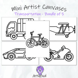 Mini Artist Canvases - Bundle of 5 - Transportation
