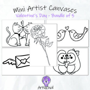 Mini Artist Canvases - Bundle of 5 - Valentine's Day
